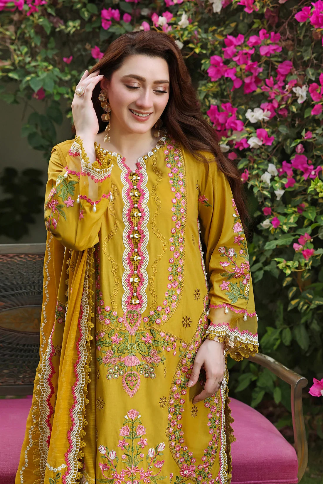 Aneelas LUX-26-71 Luxury Embroidered Lawn 3PC Suit