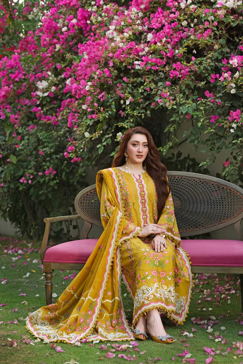 Aneelas LUX-26-71 Luxury Embroidered Lawn 3PC Suit