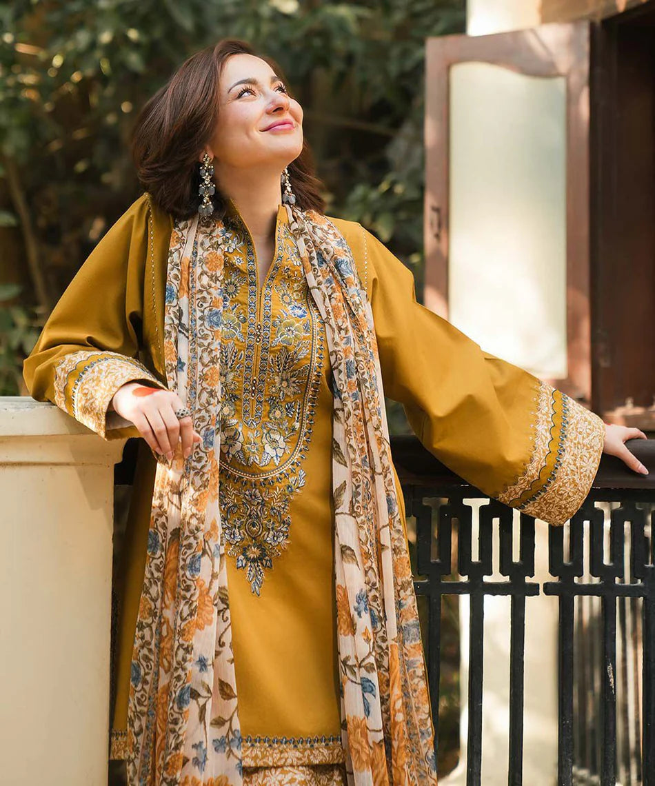 Sapphire 3PC Khaddar Printed Embroidered Unstitched Suit