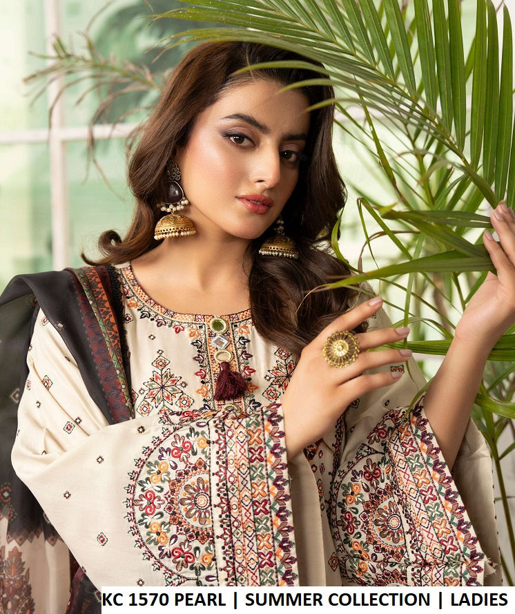 KC Tabeer 1570 Pearl 3PC Ready-to-Wear Suit
