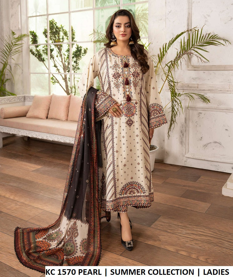 KC Tabeer 1570 Pearl 3PC Ready-to-Wear Suit