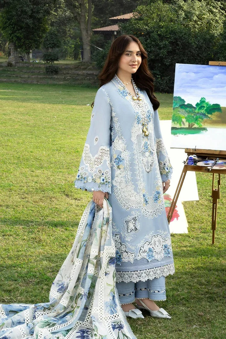 Elaf Luxury Embroidered Lawn 3Pc Unstitched Suit – ELY-1B SERENITY