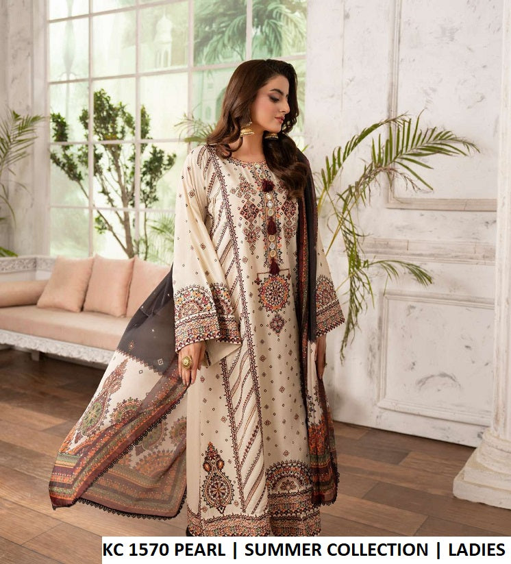KC Tabeer 1570 Pearl 3PC Ready-to-Wear Suit