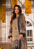 AJAR-16 Beige Printed Lawn 3-Piece Suit