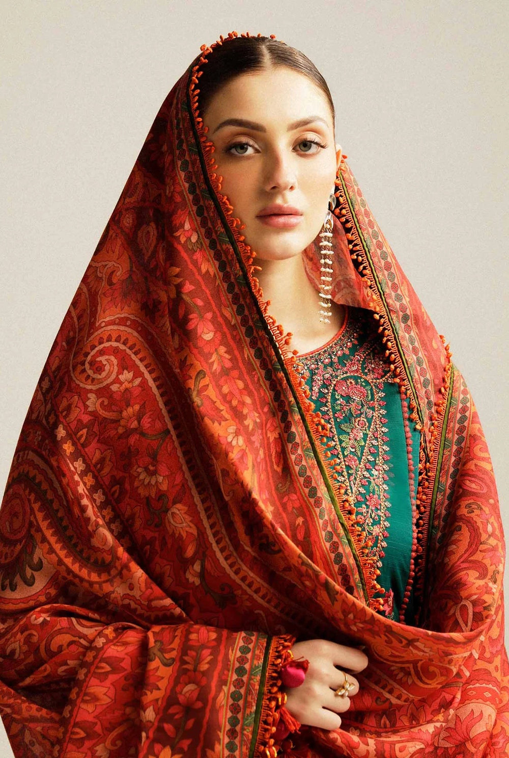 Hussain Rehar Luxury Lawn Embroidered 3 Piece Unstitched Suit – Marjaan