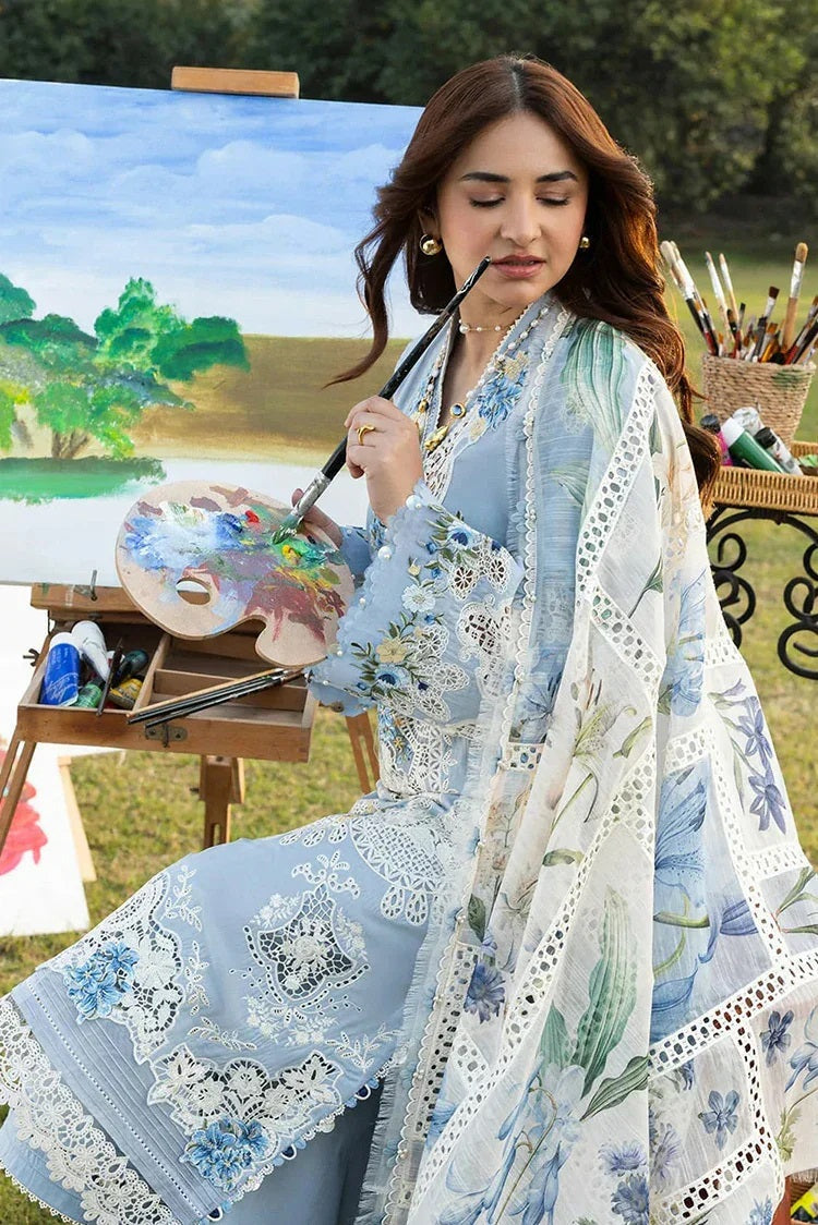 Elaf Luxury Embroidered Lawn 3Pc Unstitched Suit – ELY-1B SERENITY