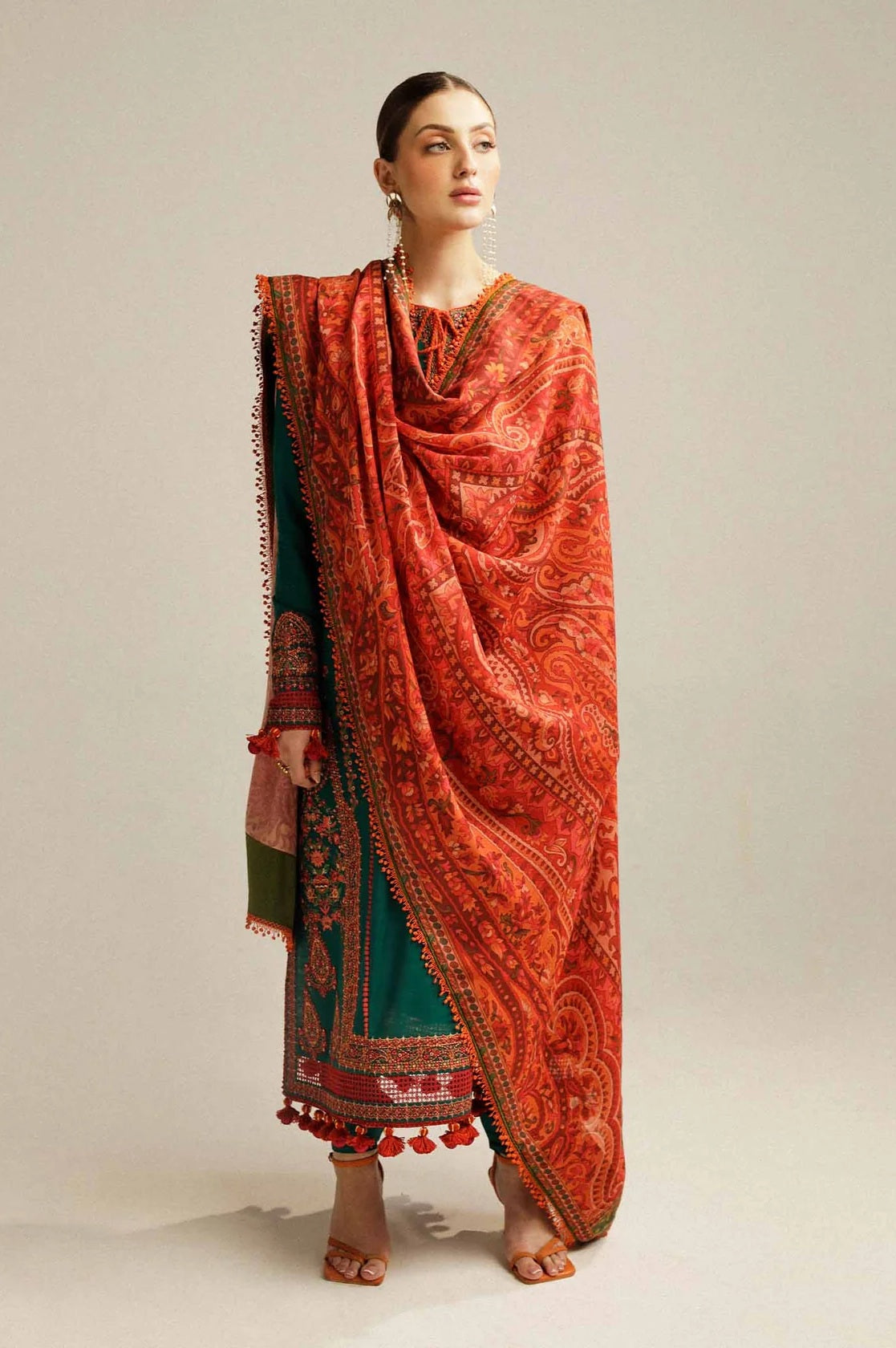 Hussain Rehar Luxury Lawn Embroidered 3 Piece Unstitched Suit – Marjaan