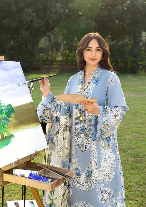 Elaf Luxury Embroidered Lawn 3Pc Unstitched Suit – ELY-1B SERENITY