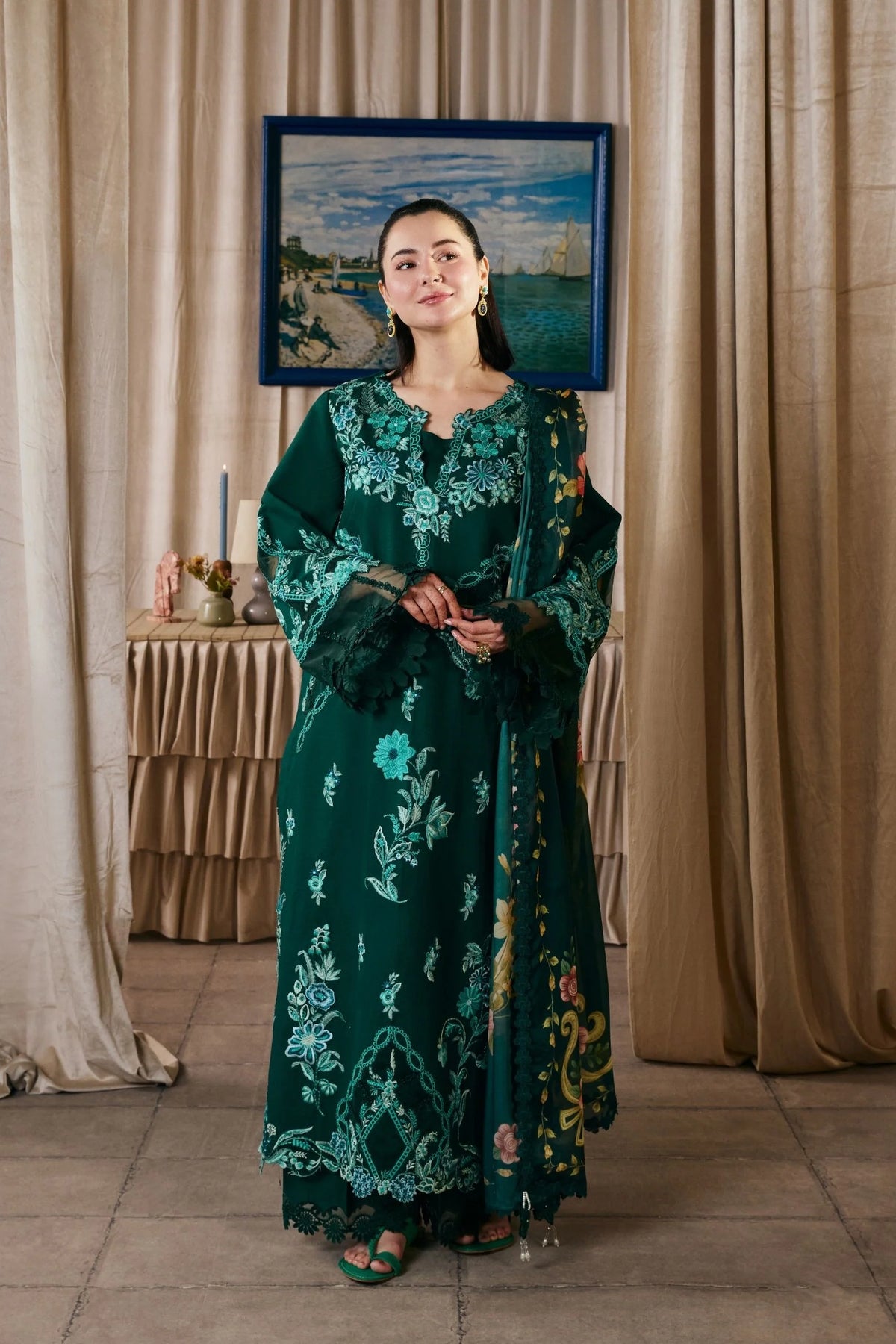 Maryam Hussain - Maheer Luxury Embroidered Lawn 3PC Suit