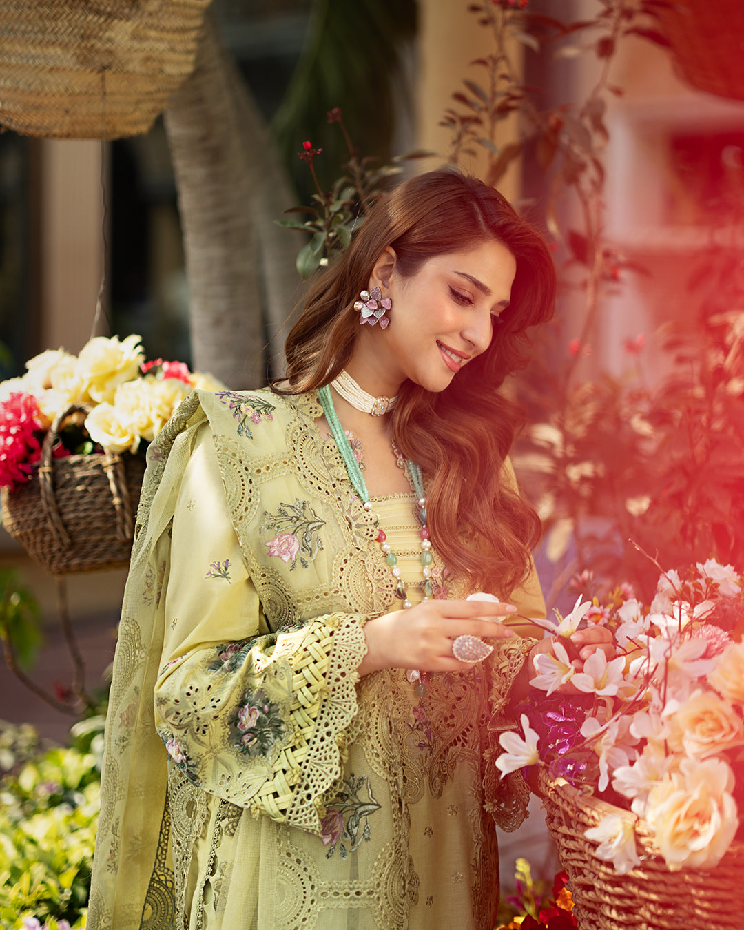 Elaf Premium Embroidered Luxury Lawn Unstitched 3 Piece Suit ELM-3A Bahar