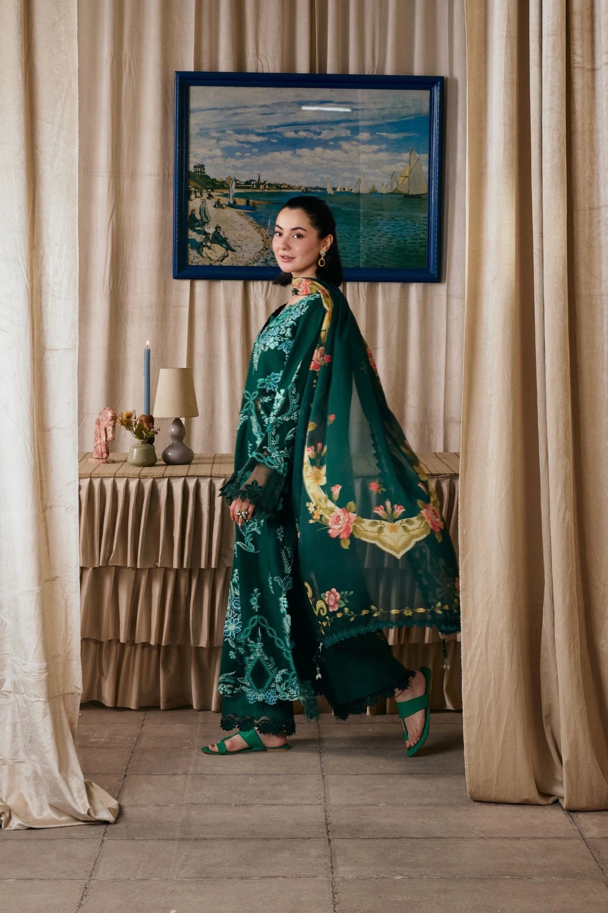 Maryam Hussain - Maheer Luxury Embroidered Lawn 3PC Suit