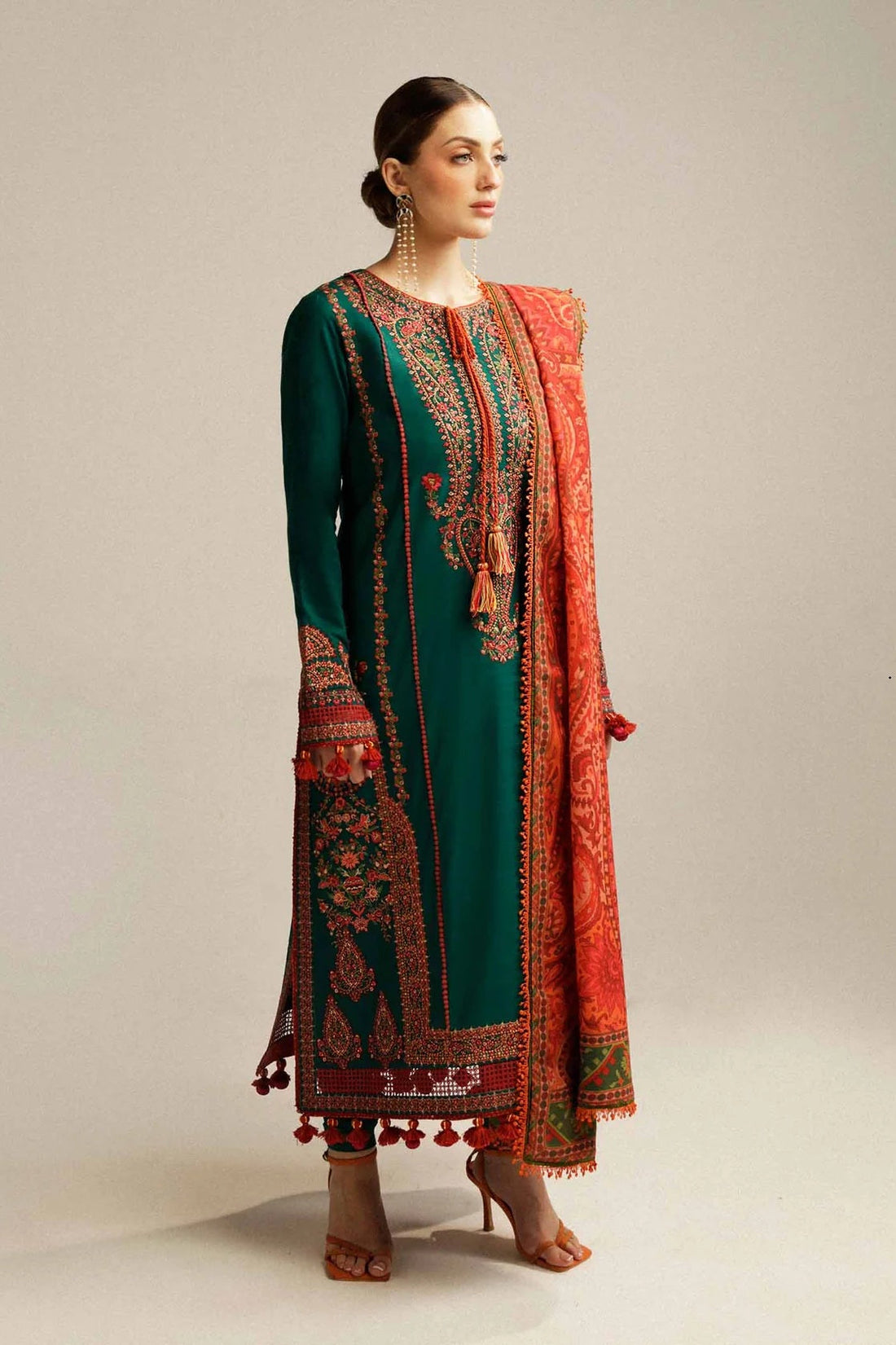 Hussain Rehar Luxury Lawn Embroidered 3 Piece Unstitched Suit – Marjaan