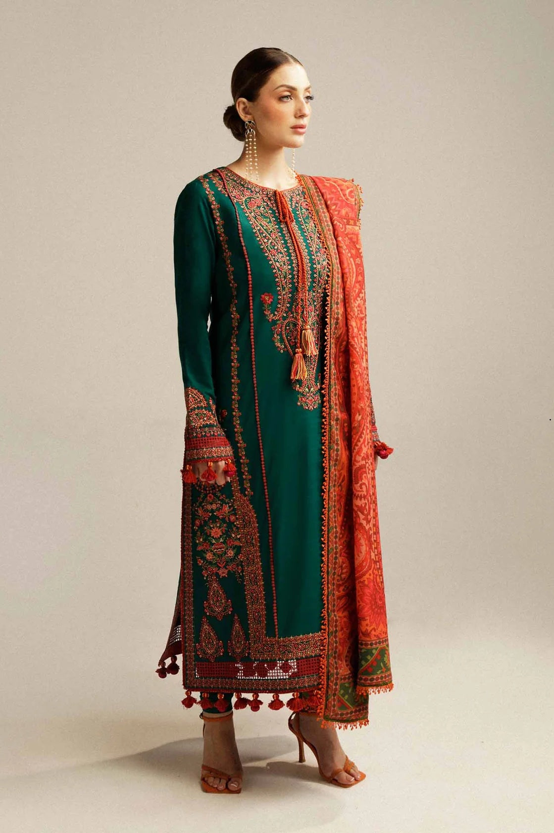Hussain Rehar Luxury Lawn Embroidered 3 Piece Unstitched Suit – Marjaan