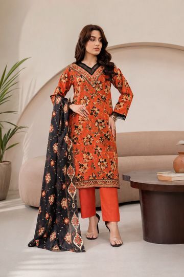 Raabi Signature Paradise Vol. 6 Design 04 Digital Printed Lawn 3 Piece Unstitched Suit