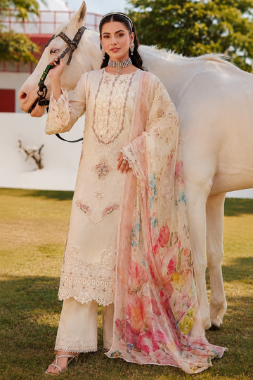 Elaf Premium Eid Collection SI-F-24 3 Piece Embroidered Lawn Unstitched Suit