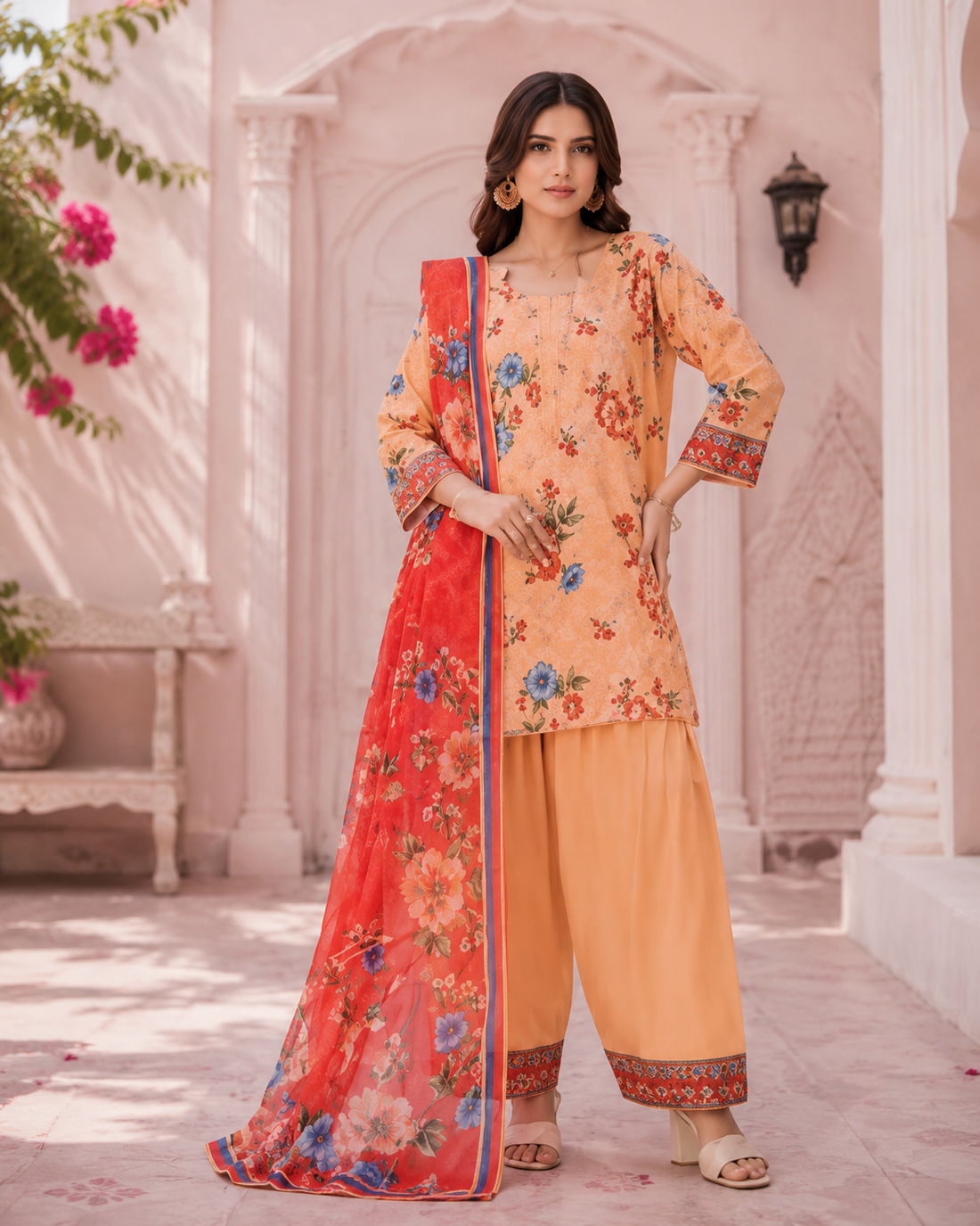 Raabi Signature Paradise Vol. 6 Design 08 Digital Printed Lawn 3 Piece Unstitched Suit