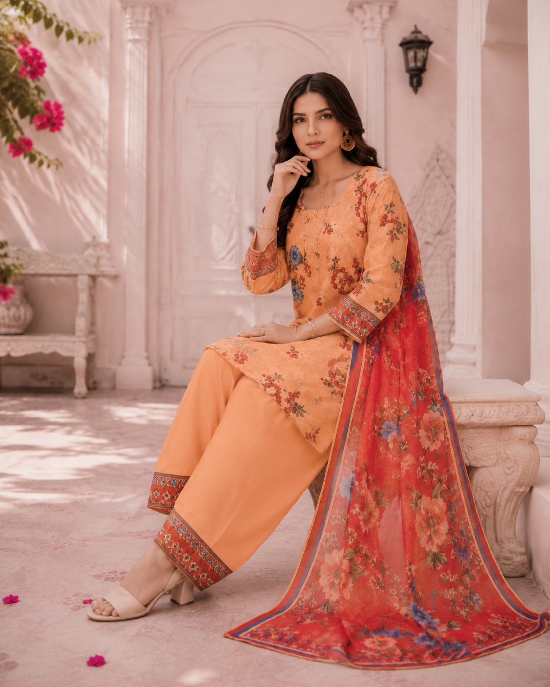 Raabi Signature Paradise Vol. 6 Design 08 Digital Printed Lawn 3 Piece Unstitched Suit