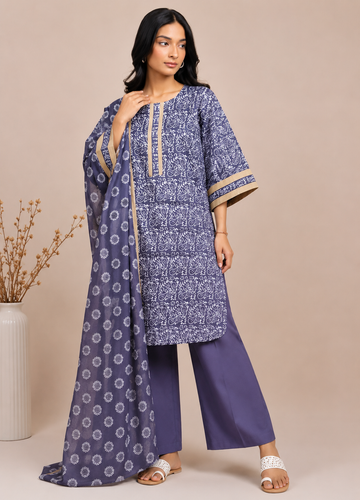 Alkaram Summer Printed Lawn 3 Piece Unstitched Suit