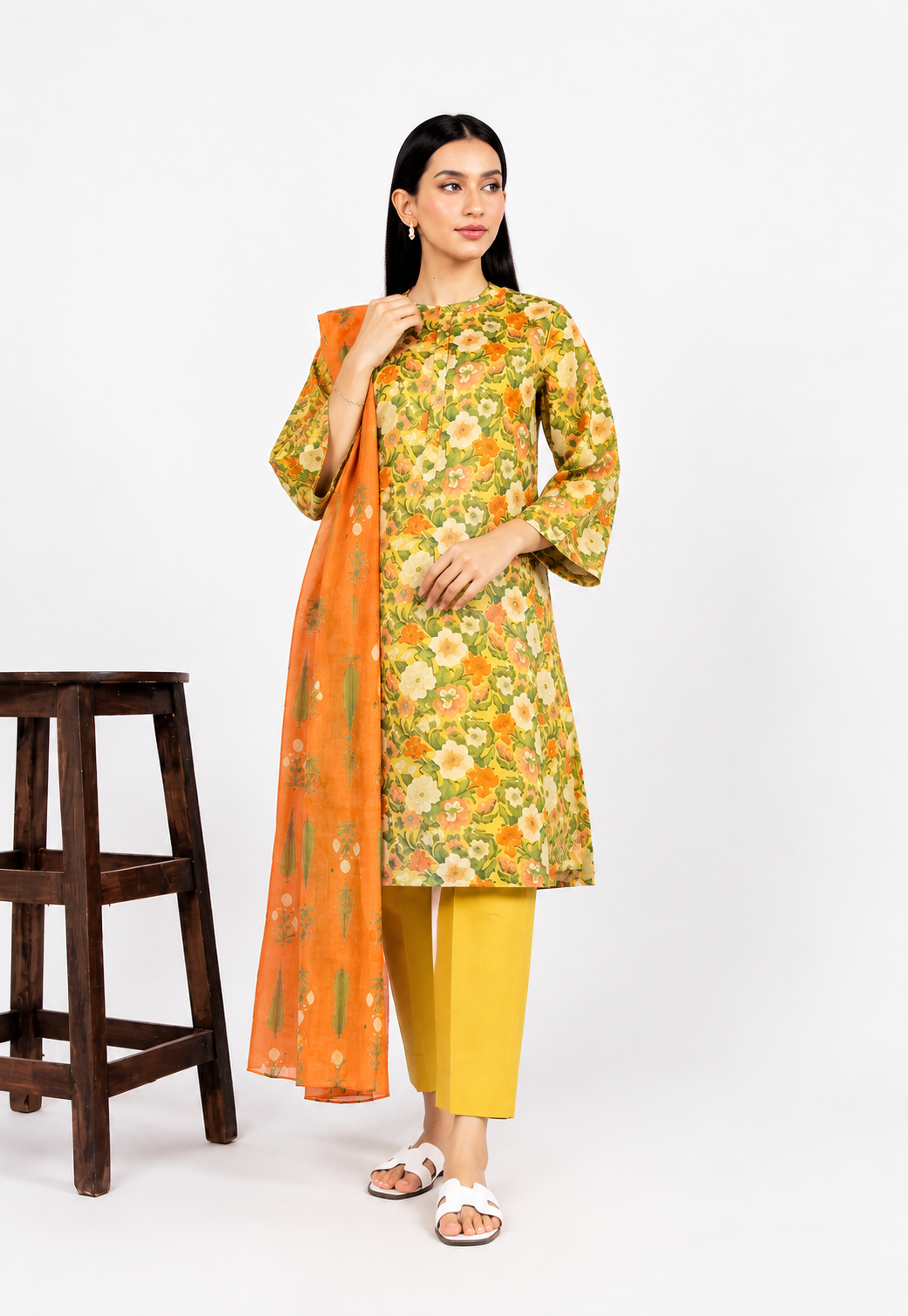 Alkaram Lawn 2025 3 Piece Unstitched Printed Suit