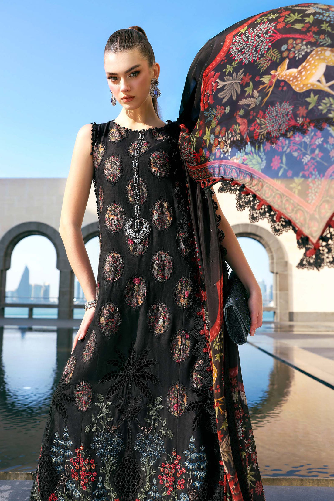 Maria.B Luxury Embroidered Jacquard Lawn 3Pc Unstitched Suit D-2605-B