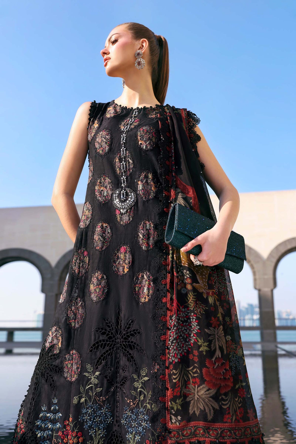 Maria.B Luxury Embroidered Jacquard Lawn 3Pc Unstitched Suit D-2605-B