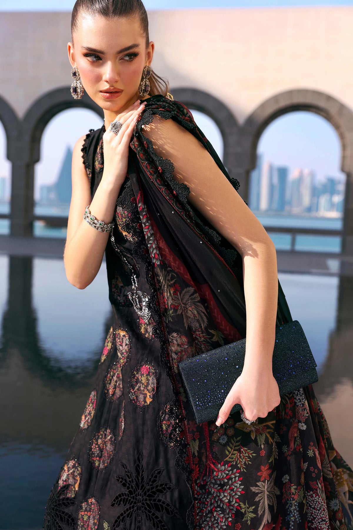 Maria.B Luxury Embroidered Jacquard Lawn 3Pc Unstitched Suit D-2605-B