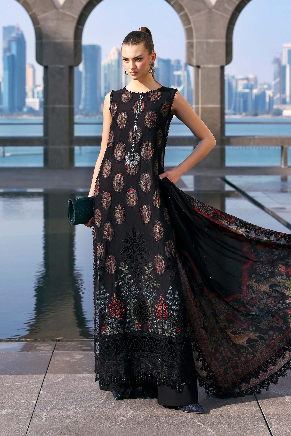 Maria.B Luxury Embroidered Jacquard Lawn 3Pc Unstitched Suit D-2605-B