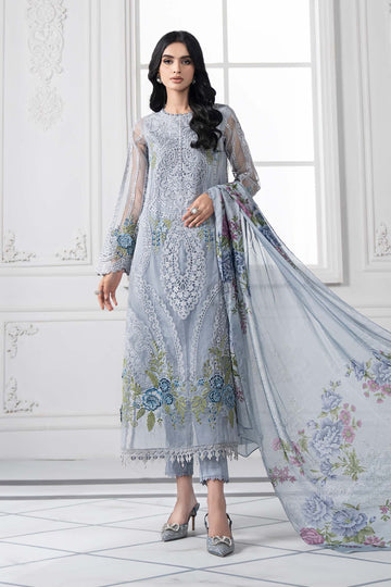 Maria B - Stitched Embroidered Organza 3PC Suit (DS-2509-B)