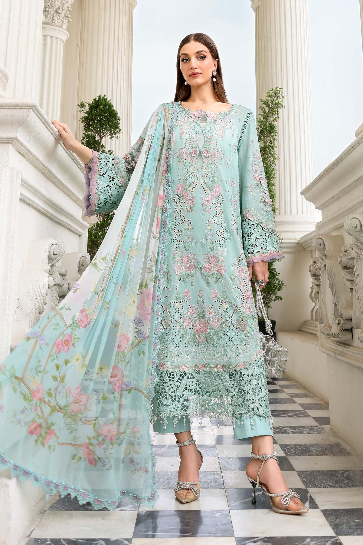 Maria.B Luxury Lawn Eid-2 Embroidered 3-Piece Suit