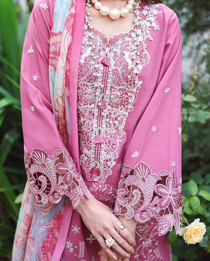 Mushq - Mystic Camellia Embroidered Lawn 3PC Suit (HUNSS260208)