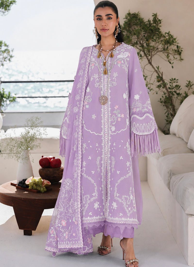 Shine In - Levendar Embroidered Winter 3PC Suit