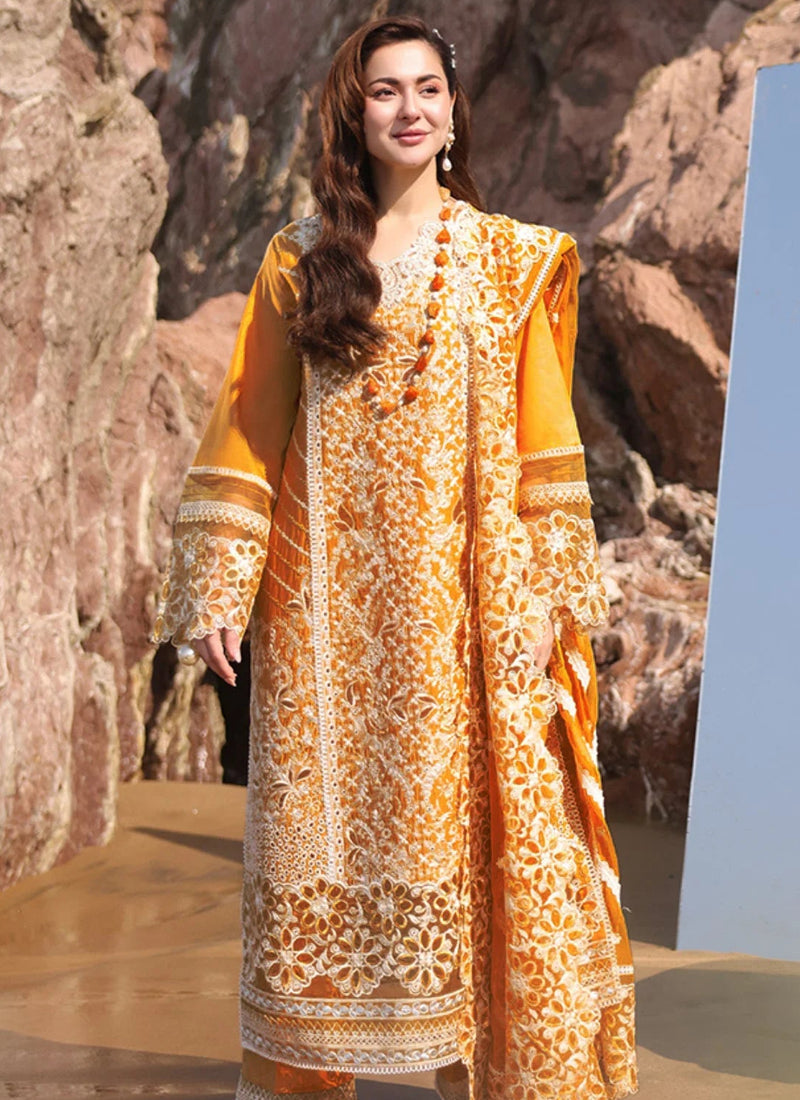 Shine In The Coral Green 3 Piece Embroidered Lawn Unstitched Suit