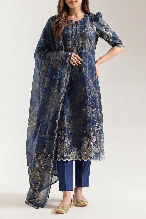 Saya Unstitched Printed Lawn 3 Piece Suit