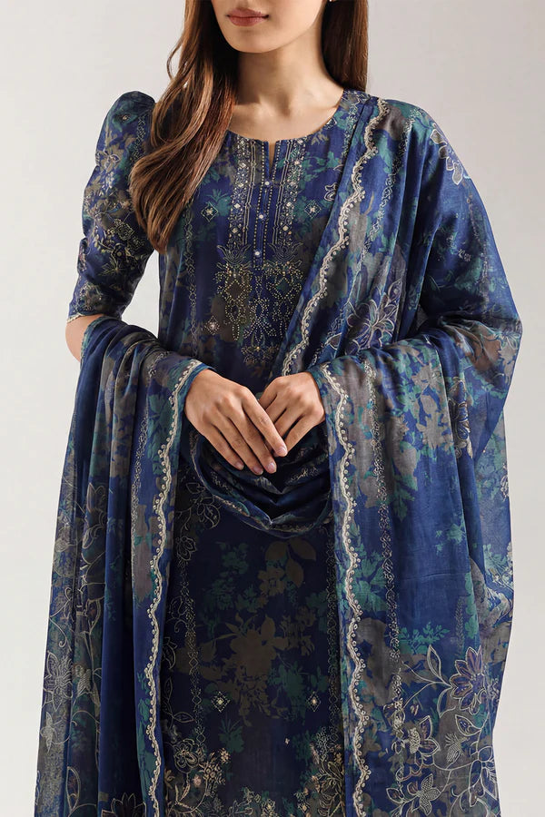 Saya Unstitched Printed Lawn 3 Piece Suit