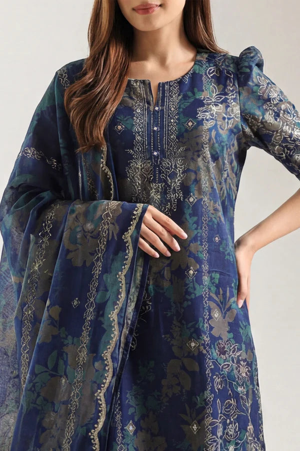 Saya Unstitched Printed Lawn 3 Piece Suit