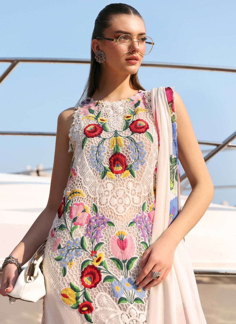 Shine In Luxury Floral Embroidered Lawn 3 Piece Unstitched Suit