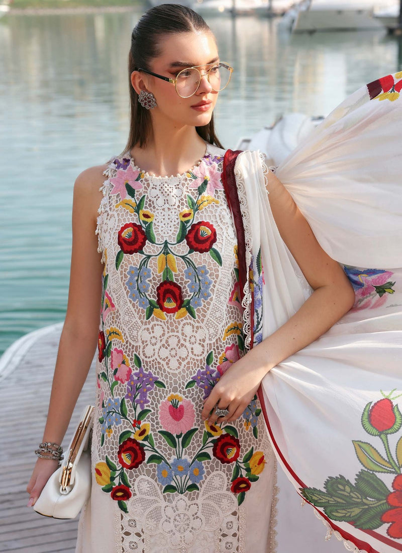 Shine In Luxury Floral Embroidered Lawn 3 Piece Unstitched Suit