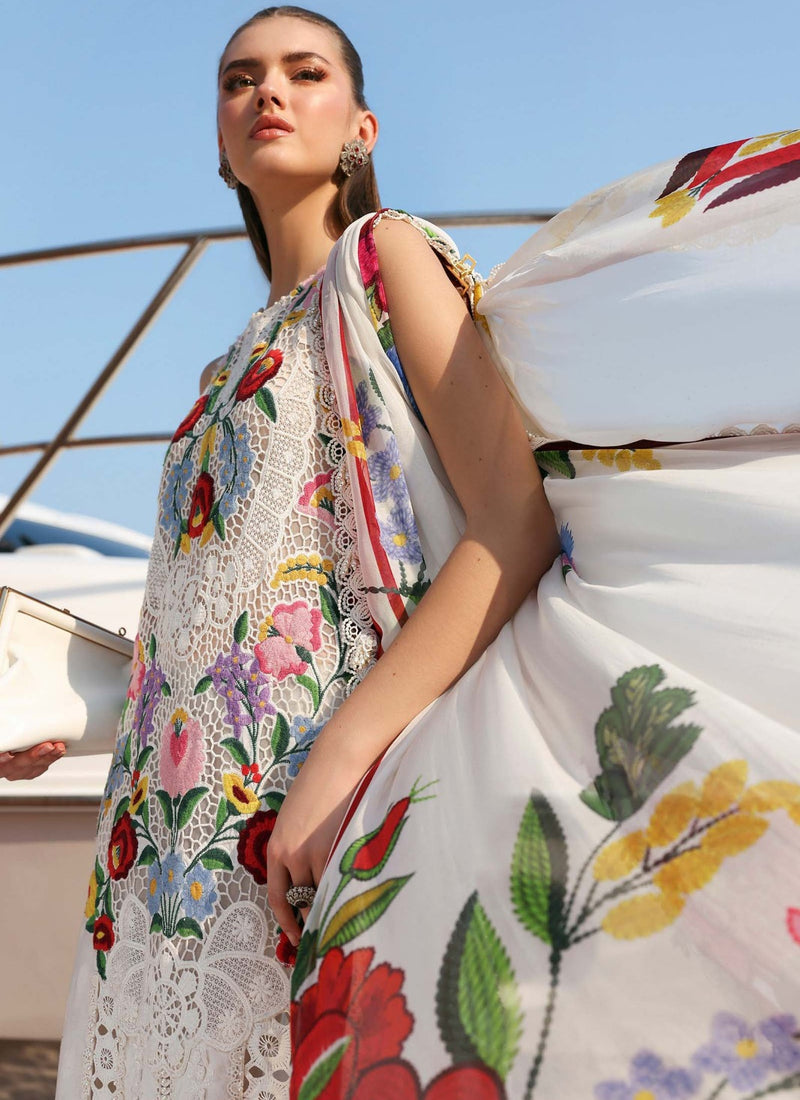 Shine In Luxury Floral Embroidered Lawn 3 Piece Unstitched Suit
