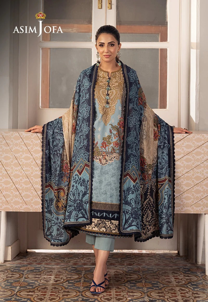 Asim Jofa Printed Lawn 3-Piece Suit