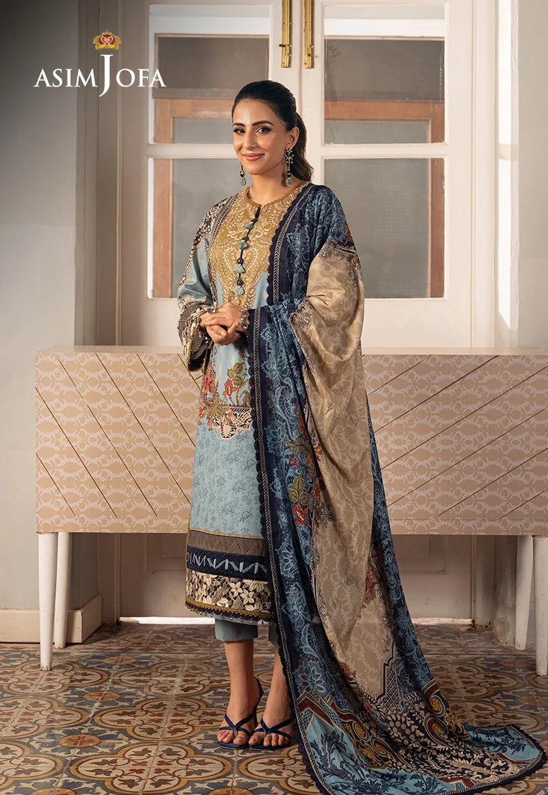 Asim Jofa Printed Lawn 3-Piece Suit