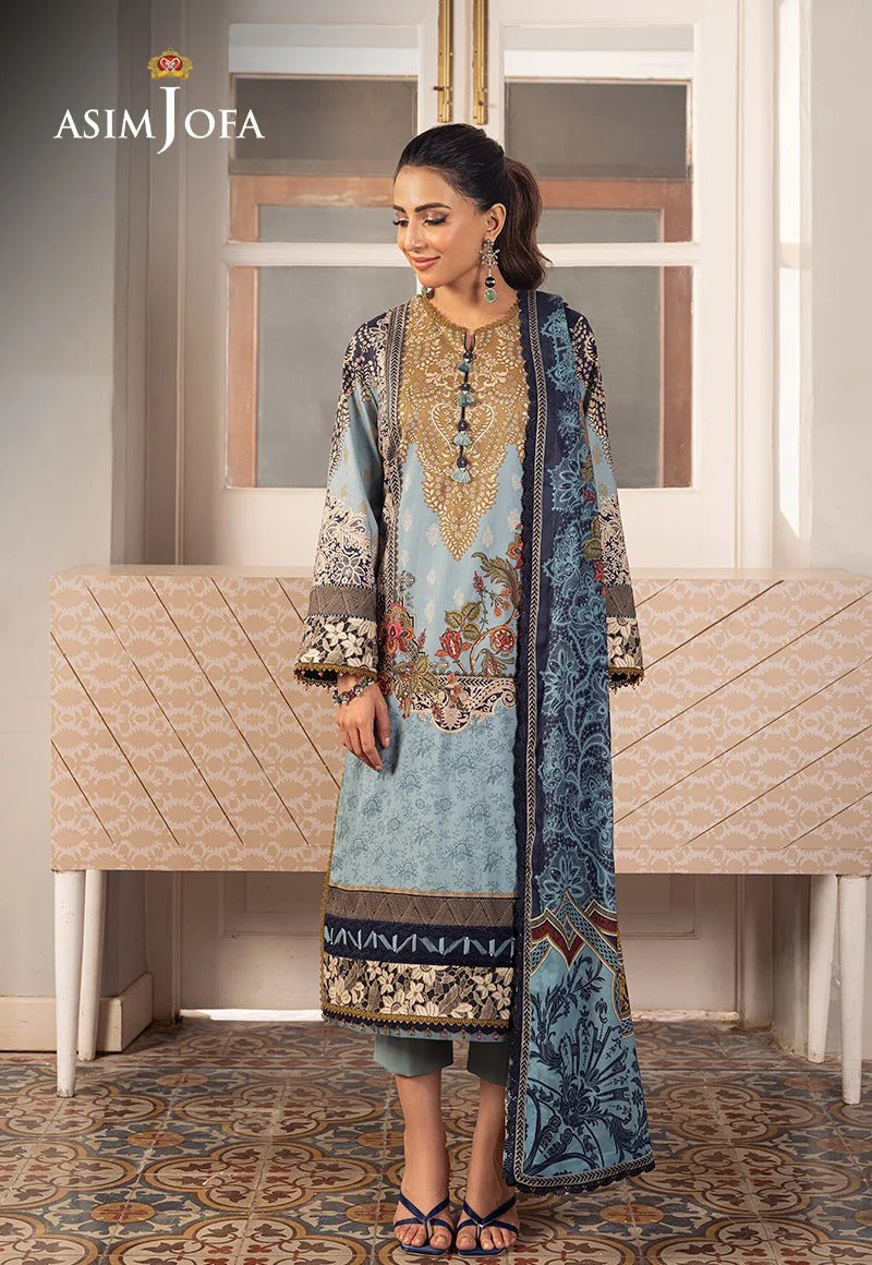 Asim Jofa Printed Lawn 3-Piece Suit