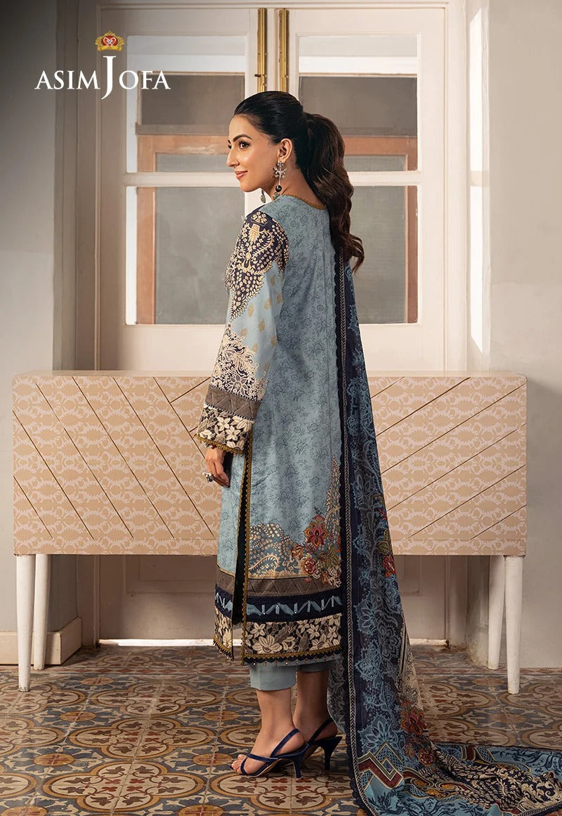 Asim Jofa Printed Lawn 3-Piece Suit