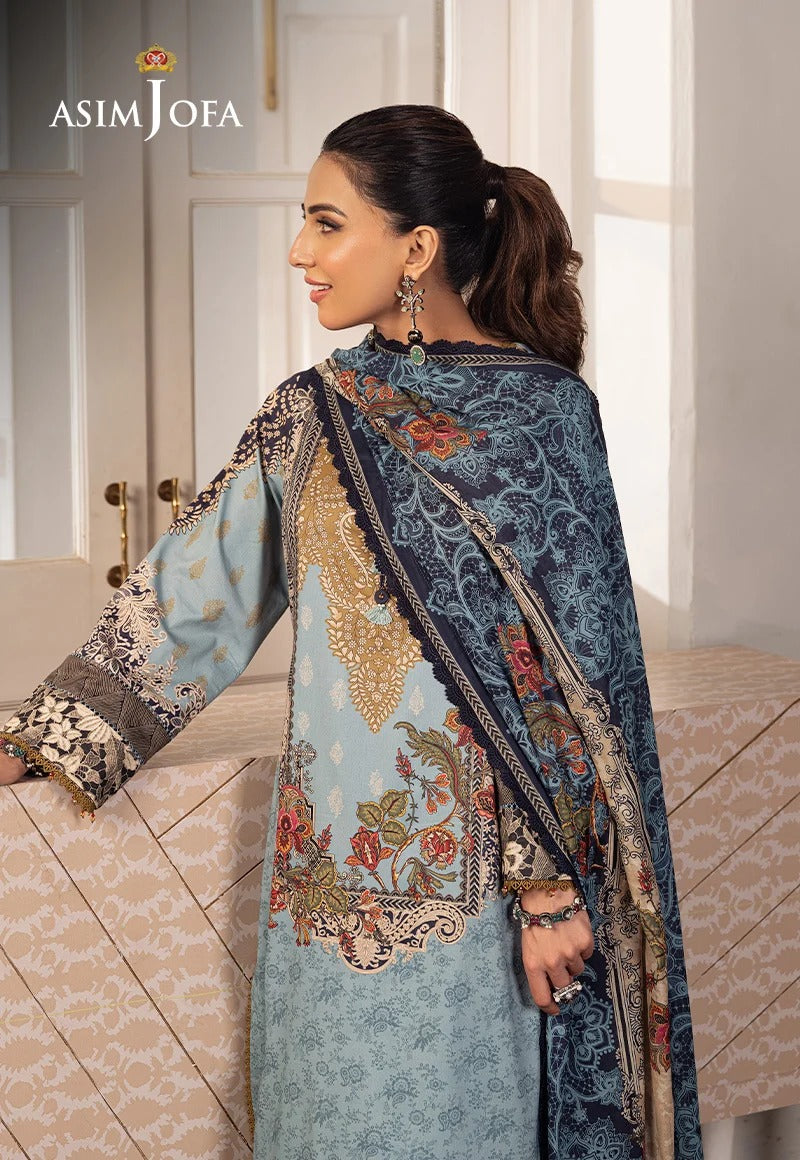 Asim Jofa Printed Lawn 3-Piece Suit