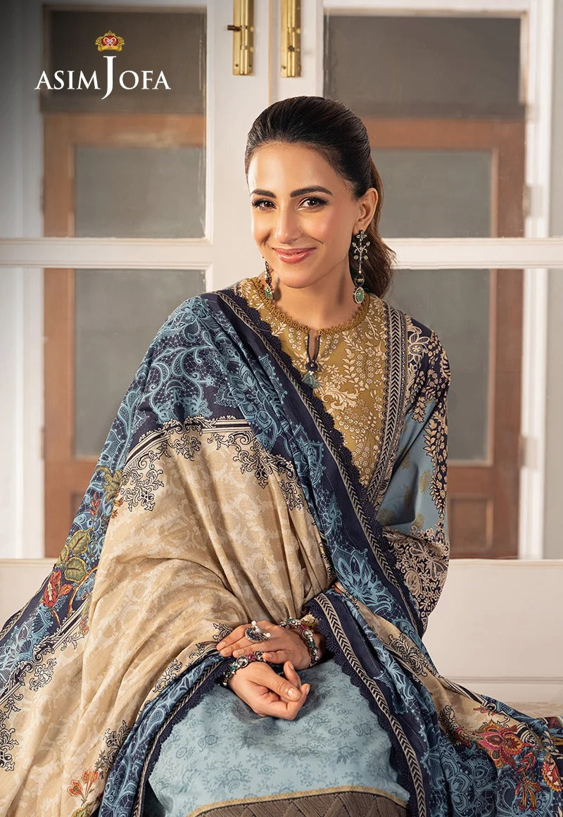 Asim Jofa Printed Lawn 3-Piece Suit