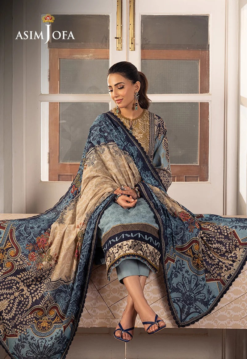 Asim Jofa Printed Lawn 3-Piece Suit