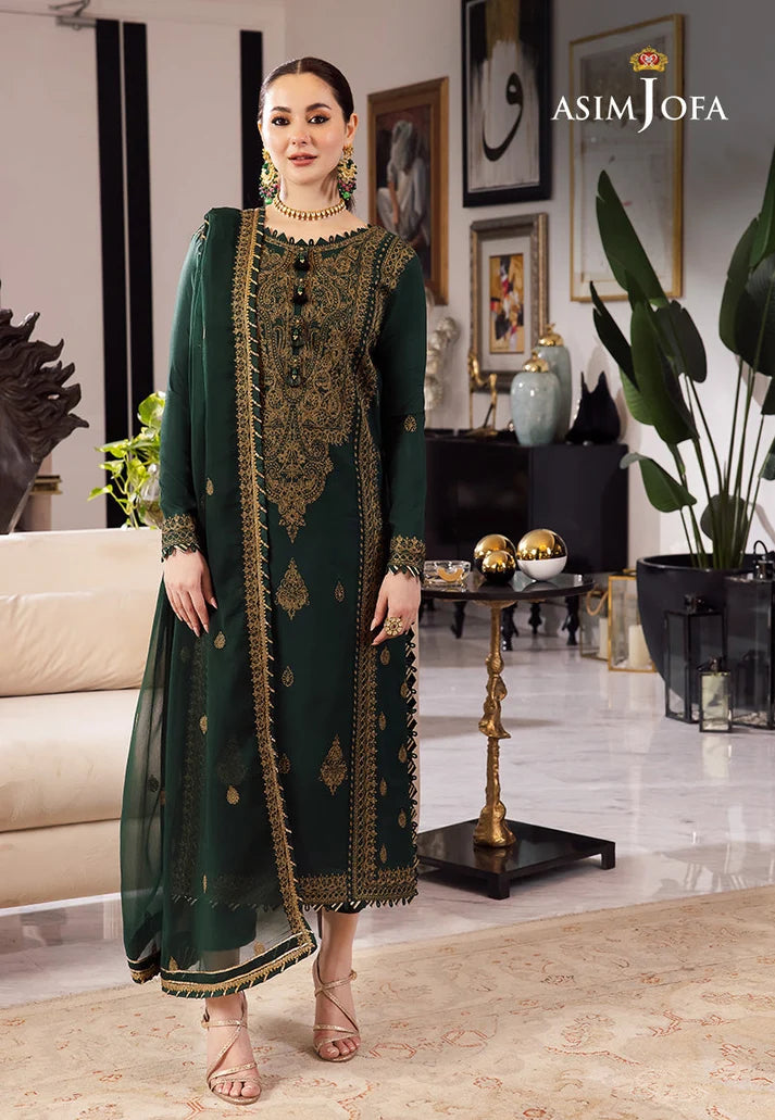 AJRND-18 Embroidered Lawn Silk 3PC Suit