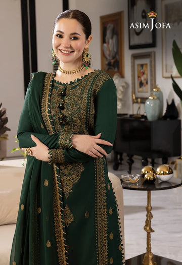 AJRND-18 Embroidered Lawn Silk 3PC Suit