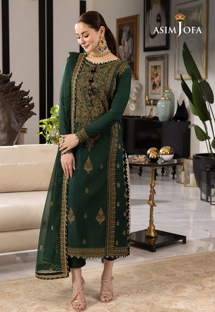 AJRND-18 Embroidered Lawn Silk 3PC Suit
