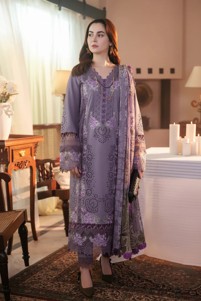 3 Piece Fully Embroidered Lawn Fabric Unstitched Suit